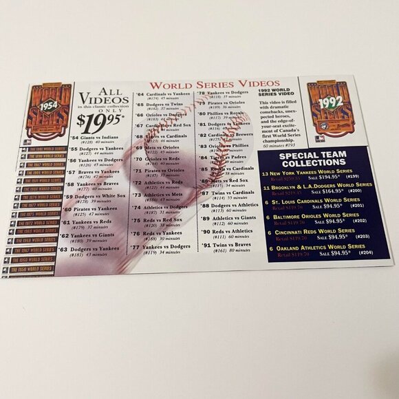 World Series 1993 Toronto Blue Jays Vs Philadelphia Phillies VHS Tape Baseball - Picture 12 of 16